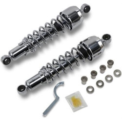 PartzBiz HD DS13101837 - Drag Premium Low Profile Black 10.5" Adjustable Rear Spring Shocks XL  | 1310-1189