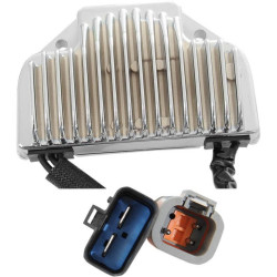PartzBiz HD DS21121041 - Drag Premium Solid State Chrome Voltage Regulator Harley 04-05 Dyna Rep 74631-04 | 2112-1041