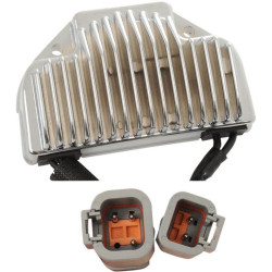 PartzBiz HD DS21121043 - Drag Premium Solid State Chrome Voltage Regulator Harley 06-07 Dyna Rep 74631-06 | 2112-1043