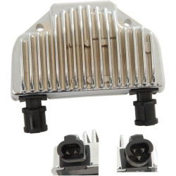 PartzBiz HD DS21121045 - Drag Premium Solid State Chrome Voltage Regulator Harley 08-17 Dyna Rep 74631-08 | 2112-1045