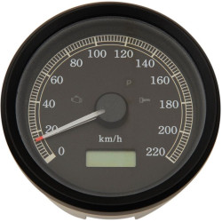 PartzBiz HD DS22100390 - Drag Programmable 3 3/8 Electronic KMH Speedometer Harley Sportster XL883 01-03 | 2210-0390