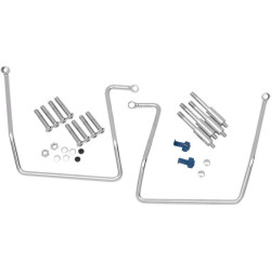 PartzBiz HD DS35010258 - Drag Rear Mount Chrome Saddlebag Support Brackets Rails Harley FXD FXDF FXDWG | 3501-0258