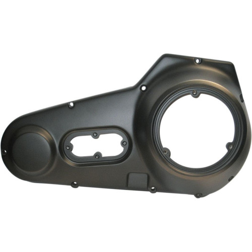 PartzBiz HD: 4417725-Drag Satin Black Outer Primary Cover 8 Hole Harley Shovelhead FX 71-85 1107-0353 11070353 transmission replacement OE old school chopper 