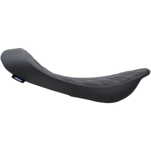 PartzBiz HD: 4417704-Drag Specialties 0801-1156 Silver Diamond Stitched Low Pro Solo Seat 99-07 Harley touring road king street glide custom saddle upgrade
