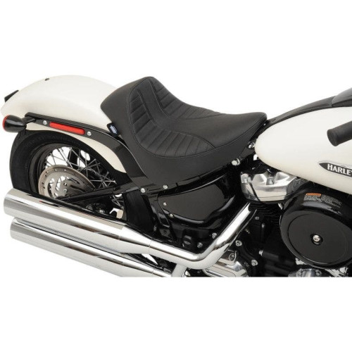 PartzBiz HD: 4417665-Drag Specialties 0802-1150 Black Scorpion Stitch EZ ON Solo Seat 08-23 Harley Softail deluxe heritage classic slim custom motorcycle saddle upgrade