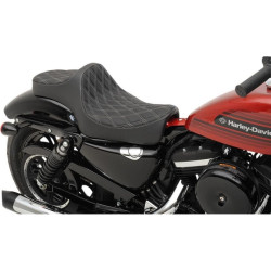 PartzBiz HD DS08040735 - Drag Specialties 0804-0735 Black Predator 3 Double Diamond Motorcycle Seat 04-22 Harley-Davidson Sportster XL custom chopper bike upgrade replacement wide soft Classic 1200 883 saddle 08040735