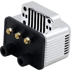PartzBiz HD DS21020415 - Drag Specialties 2102-0415 Chrome Single Output Ignition Coil 12 Volt 3 Ohm 21020415 best buy for fat bob boy slim deluxe heritage davidson miwaukee eight single fire dual plug
