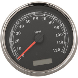 PartzBiz HD DS22100462 - Drag Specialties 2210-0462 Black 5" Electronic Speedometer Gauge 04-13 Harley-Davidson XL Softail Dyna programmable speed odometer upgrade replacement