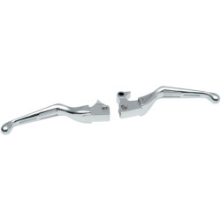 PartzBiz HD DS06100632 - Drag Chrome Slotted Wide Brake Clutch Lever Set Harley Sportster XL 04-13 | 0610-0632