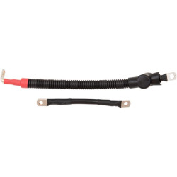 PartzBiz HD DS21130734 - Drag Specialties 4 Gauge Battery Cable Kit for Harley Softail FLST FXST 09-17 best new replacement upgrade awg wires power ground