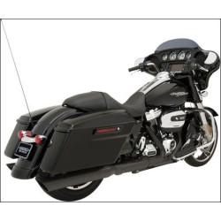 PartzBiz HD DS18011188 - Drag Specialties Balck 4" Slash Down Slip On Mufflers Exhaust Harley 95-16 1801-1188