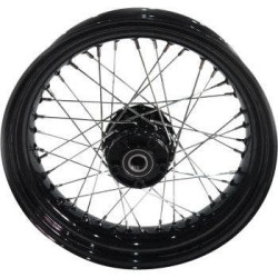 PartzBiz HD DS02040575 - Drag Specialties Black 17" x 4.5" Replacement Laced Rear Wheel Harley FXD 08-17