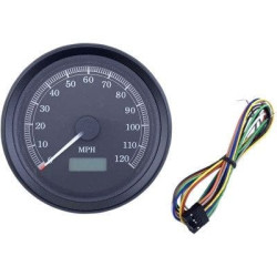 PartzBiz HD DS22100502 - Drag Specialties Black 3-3/8" Programmable Electronic Speedometer 120 MPH Harley