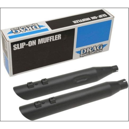 PartzBiz HD: 4417598-Drag Specialties Black 3.5" Slash Down Slip On Mufflers Exhaust Harley 17-19 1801-1186 2019 18011186