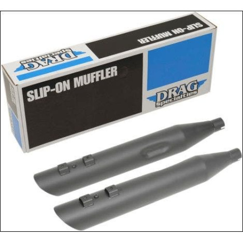 PartzBiz HD: 4417599-Drag Specialties Black 3.5" Slash Down Slip On Mufflers Exhaust Harley 95-16 1801-1184