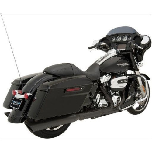 PartzBiz HD: 4417601-Drag Specialties Black 4" Slash Down Slip On Mufflers Exhaust Harley 2017 1801-1190