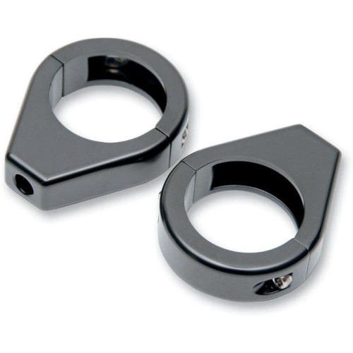 PartzBiz HD: 4417560-Drag Specialties Black 41MM Front Fork Tubes Turn Signal Clamps Mounts Harley Davidson Dyna Touring Sportster Softail Indicator Relocation Brackets