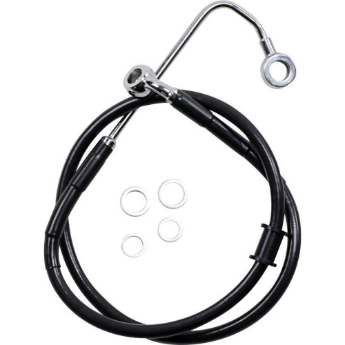 PartzBiz HD: 4417574-Drag Specialties Black Coated 34" Brake Line Kit H-D Softail Deluxe FLSTN 15-17 best new replacement 