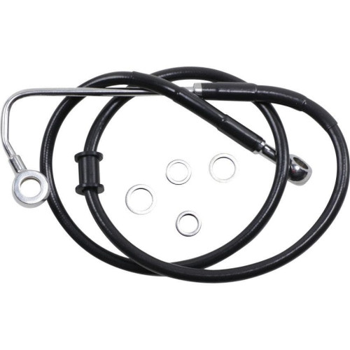 PartzBiz HD: 4417575-Drag Specialties Black Coated 35-3/4" Brake Line Kit Harley Softail FLSTC 15-17 best new replacement 