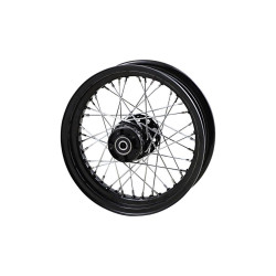 PartzBiz HD DS02030664 - Drag Specialties Black Laced 40 Spoke Front Wheel 16" x 3" Harley Softail 00-06