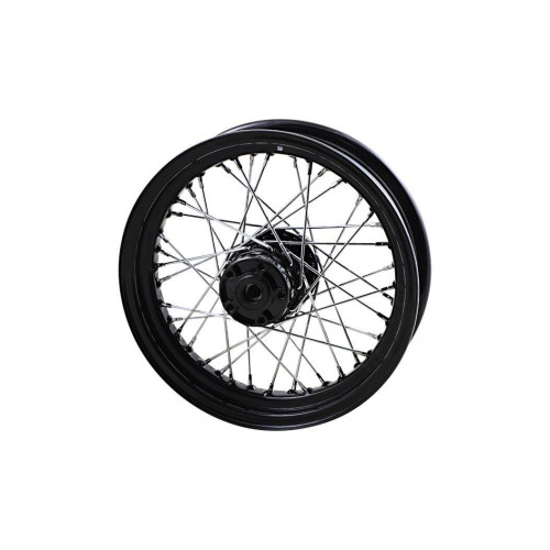 PartzBiz HD: 4417549-Drag Specialties Black Laced 40 Spoke Rear Wheel 16x3" Harley Softail 97-99