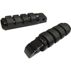 PartzBiz HD DS16201848 - Drag Specialties Black Large Diameter Passenger Footpegs Harley Softail 18-Up