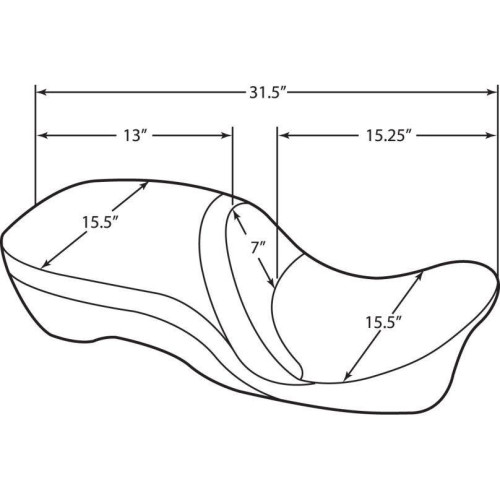 PartzBiz HD: 4417553-Drag Specialties Black Mild Stitched Leather 2-Up Motorcycle Seat 08-19 HD FLH/T Harley Davidson Touring FLH FLT Road Street Glide King Custom Upgrade Replacement Chopper Bike Saddle 0801-0833 08010833