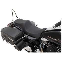 PartzBiz HD DS08011303 - Drag Specialties Black Predator III 2- Up Seat Smooth Harley Touring 08-23