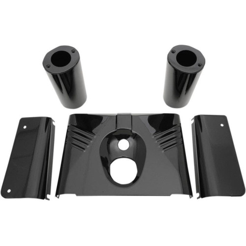 PartzBiz HD: 4417527-Drag Specialties Black Ribbed 5 Piece Fork Tins Nacelle Harley 86-17 Softail | 0411-0144