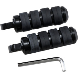 PartzBiz HD DS16030353 - Drag Small Black Rubber Soft-Ride Male Mount Motorcycle Foot Pegs Pair
