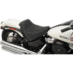PartzBiz HD DS08021149 - Drag Specialties 0802-1149 Black Smooth Solar EZ ON Solo Seat 08-23 Harley Softail deluxe heritage classic slim custom motorcycle saddle upgrade