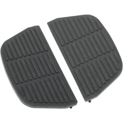 PartzBiz HD DS16210465 - Drag Specialties Black Traditional D Shaped Passenger Floorboard Inserts Harley 86-05 - 1621-0465 Repl OEM 50606-86A