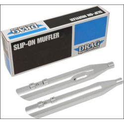 PartzBiz HD DS18011183 - Drag Specialties Chrome 3.5" Slash Down Slip On Mufflers Exhaust Harley 95-16 1801-1183