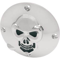 PartzBiz HD DS11070034 - Drag Specialties Chrome 3 Hole 3-D Skull Derby Cover Harley Sportster XL 94-03 | 1107-0034