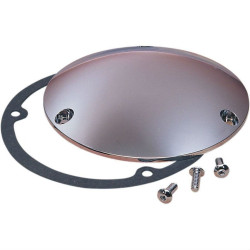 PartzBiz HD DSDS375650 - Drag Specialties Chrome 3 Hole Die Cast Domed Derby Cover Harley Big Twin 70-98 | DS-375650