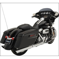 PartzBiz HD DS18011187 - Drag Specialties Chrome 4" Slash Down Slip On Mufflers Exhaust Harley 95-16 1801-1187