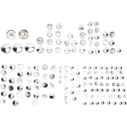 PartzBiz HD DS24010689 - Drag Specialties Chrome Deluxe Engine Bolt Cover Kit For Harley Dyna FXD 06-17 