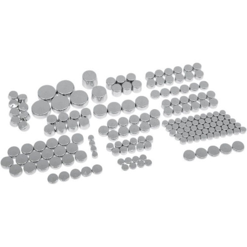 PartzBiz HD: 4417443-Drag Chrome Deluxe Engine Primary Transmission Bolt Cover Kit Harley FL/FXST 00-08 | 352110