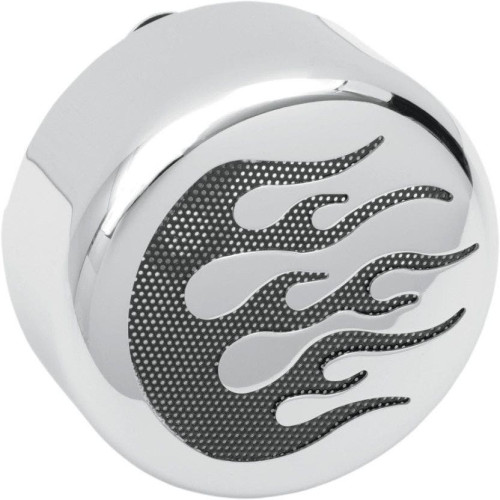 PartzBiz HD: 4417413-Drag Specialties Chrome Flame Horn Cover for Harley V-Twin w/ Center Horn | 2107-0052