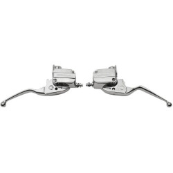 PartzBiz HD DS06100798 - Drag Specialties Chrome Hydraulic Brake Clutch Handlebar Control Kit Harley 14- | 0610-0798