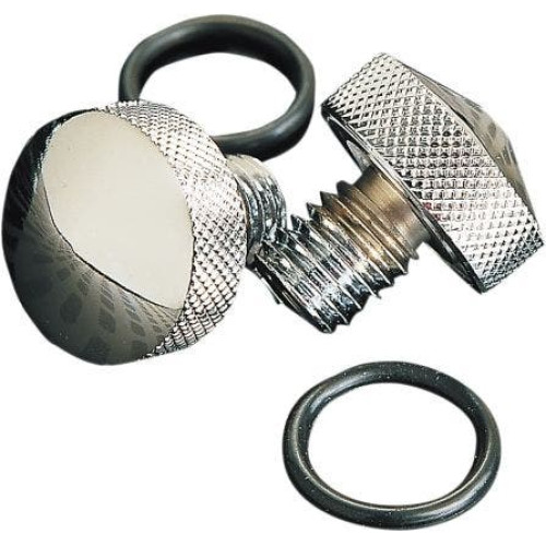 PartzBiz HD: 4417427-Drag Specialties Chrome Knurled Frame Bolt Kit for Softail Seats 84-07 rear hardware best for repair replacement oem fxst fxvv flst