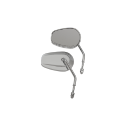PartzBiz HD DS06401307 - Drag Specialties Chrome OEM Style Short Stem Teardrop Mirrors for Harley Models | 0640-1307