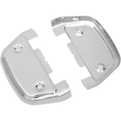 PartzBiz HD DS16210123 - Drag Specialties Chrome Passenger Floorboard Covers for Harley FL/T FLST Models - 1621-0123