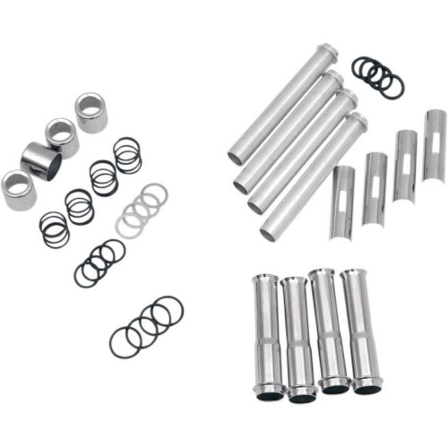 PartzBiz HD: 4417402-Drag Specialties Chrome Pushrod Tube Cover Kit For Harley Twin Cam 99-16