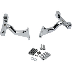 PartzBiz HD DS16210394 - Drag Specialties Chrome Raised Passenger Floorboard Mounts Harley 93-Up