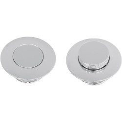 PartzBiz HD DS07030293 - Drag Specialties Chrome Right Side Pop-Up Gas Vented Filler Cap for Harley 96-15 | 0703-0293