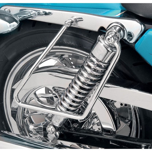 PartzBiz HD: 4417359-Drag Specialties Chrome Saddlebag Support Brackets Rails Sportster XL 04-16 | 3501-0159