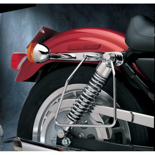 PartzBiz HD: 4417360-Drag Specialties Chrome Saddlebag Support Brackets Rails Sportster XL 86-93 | DS-110852 Repl OEM 90799-86