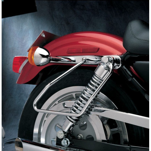 PartzBiz HD: 4417361-Drag Specialties Chrome Saddlebag Support Brackets Rails Sportster XL94-03 | DS-110857 Repl OEM 90799-94B