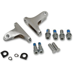 PartzBiz HD DS16210786 - Drag Specialties Chrome Short Passenger Footpeg Mount Kits for Harley 93-17 | 1621-0786
